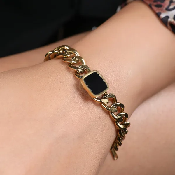 Link_Chain_With_Black_Square_Stone_Bracelet_Default_Title
