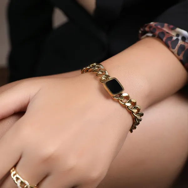 Link_Chain_With_Black_Square_Stone_Bracelet_Default_Title