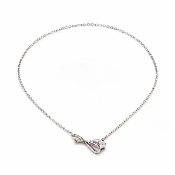 Silver_Stainless_Steel_Bow_Stone_Pendant_Necklace_For_Women