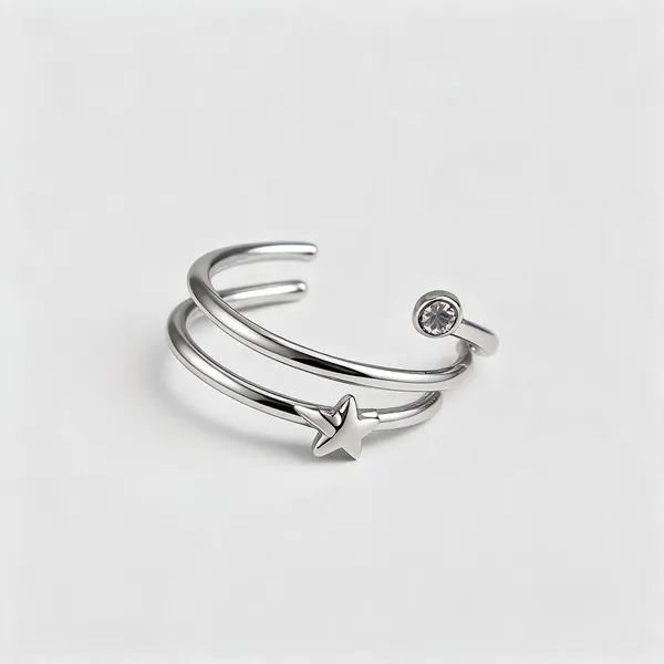 Silver_Alloy_Rhodium_Plated_Star_Triple_Band_Earcuff_For_Women