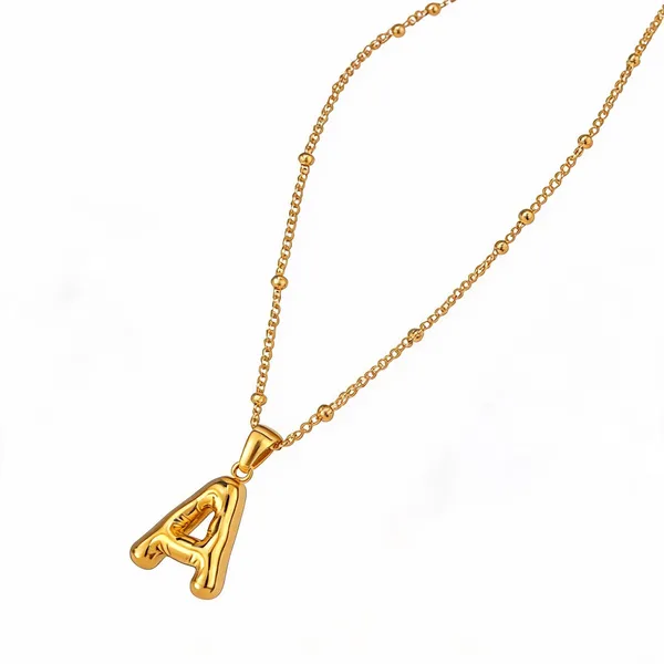 Gold_Stainless_Steel_Bubble_Initial_Chunky_Chain_Necklace_For_Women