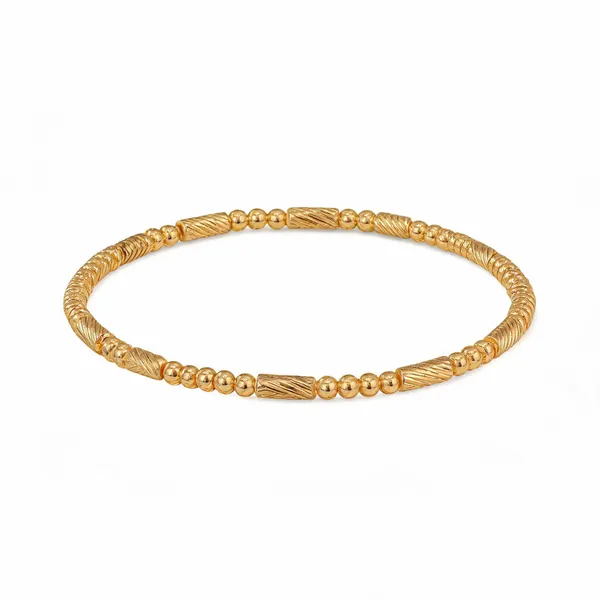 Gold_Stainless_Steel_18K_Plated_Flexible_Textured_Bangle_Bracelet_For_Women