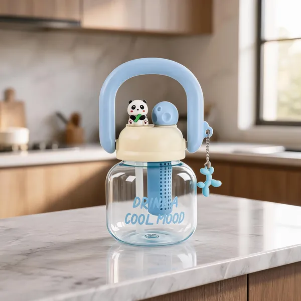 Blue_Panda_Print_Plastic_Water_Bottle_800Ml_With_Built-In_Straw