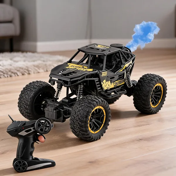 Black_Yellow_Remote_Control_Off-Road_Toy_Car_With_Smoke