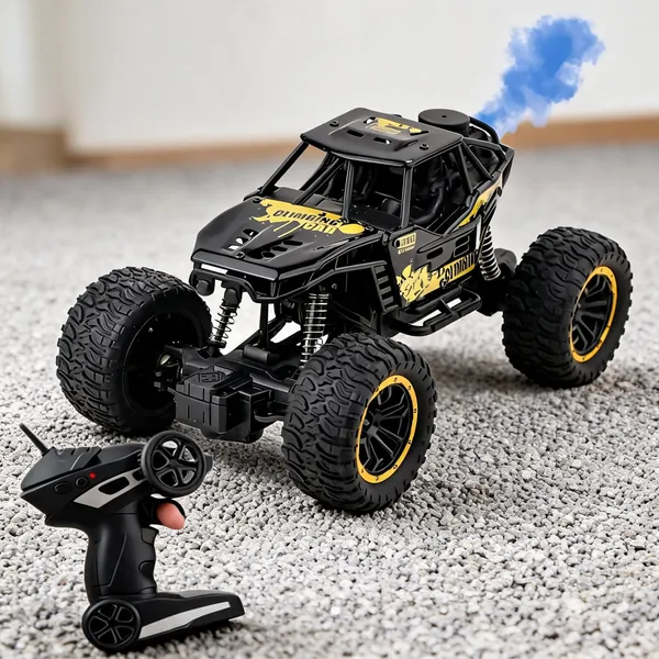 Black_Yellow_Remote_Control_Off-Road_Toy_Car_With_Smoke