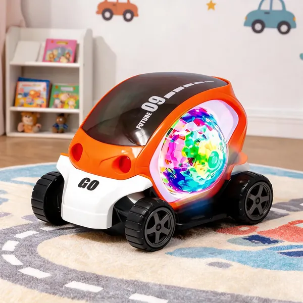 Orange_White_Light-Up_Futuristic_Toy_Car_For_Children