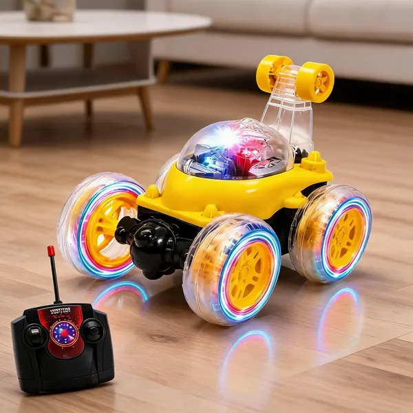 Yellow_Remote_Control_LED_Stunt_Car_Toy_For_Children