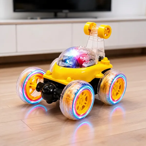 Yellow_Remote_Control_LED_Stunt_Car_Toy_For_Children