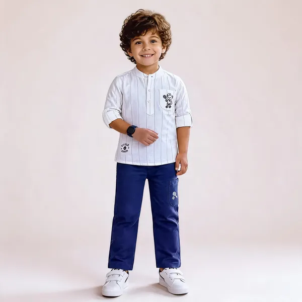 White_Cotton_Printed_Kurta_Set_For_Boys