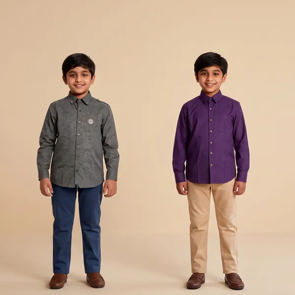 Dark_Grey_And_Purple_Cotton_Full_Sleeve_Casual_Shirt_For_Boys_Pack_of_2