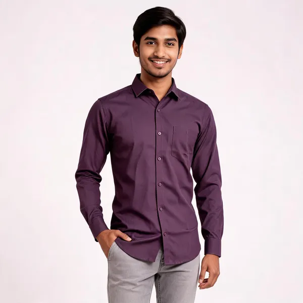 Purple_Cotton_Slim_Fit_Shirt_For_Men