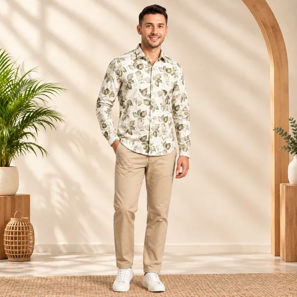 Off_White_Cotton_Leaf_Print_Full_Sleeve_Shirt_For_Men