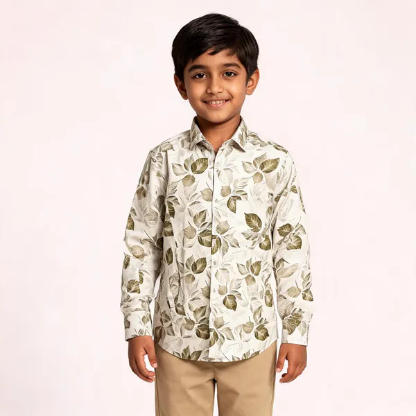 Off_White_Cotton_Leaf_Print_Full_Sleeve_Shirt_For_Boys