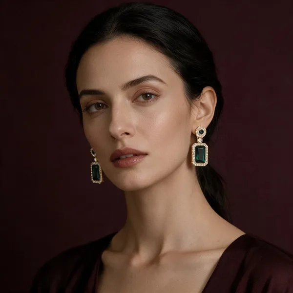 Green_Gold_Tone_Drop_Earrings_for_Women