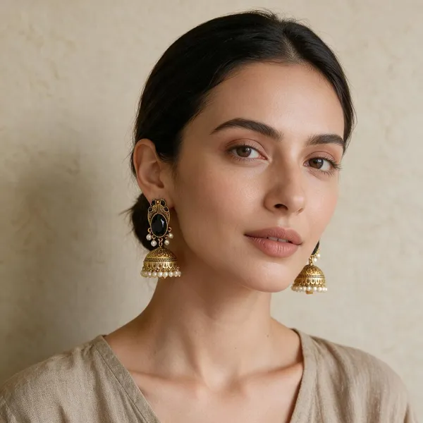 Gold_Stone_Studded_Traditional_Jhumka_Earrings_For_Women