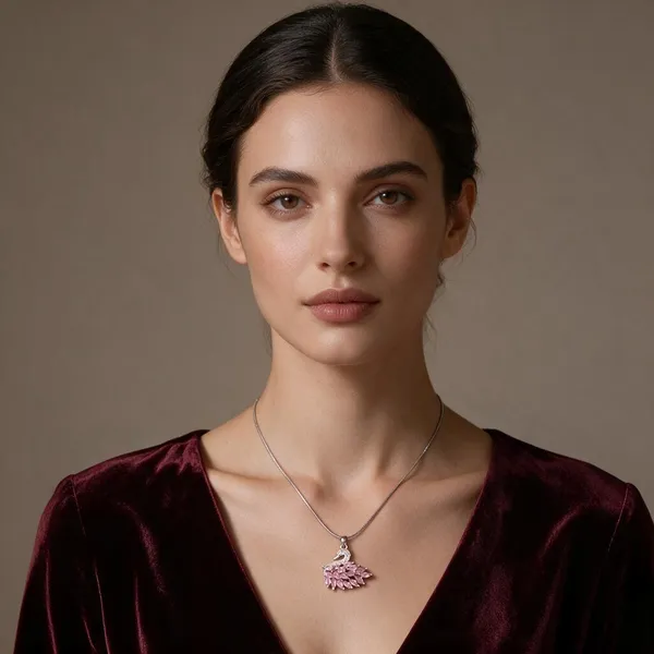Silver_Stainless_Steel_Peacock_Pendant_Necklace_For_Women