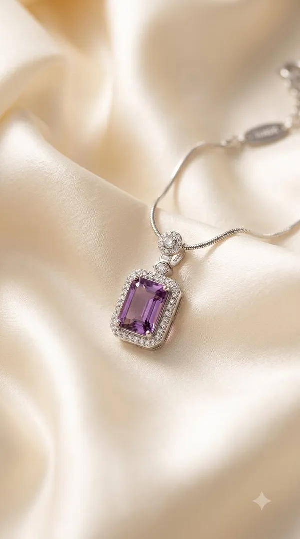 Silver_Stainless_Steel_Purple_Stone_Pendant_Necklace_For_Women