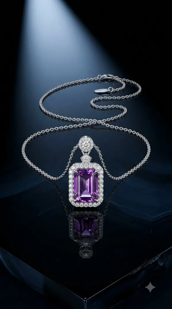 Silver_Stainless_Steel_Purple_Stone_Pendant_Necklace_For_Women