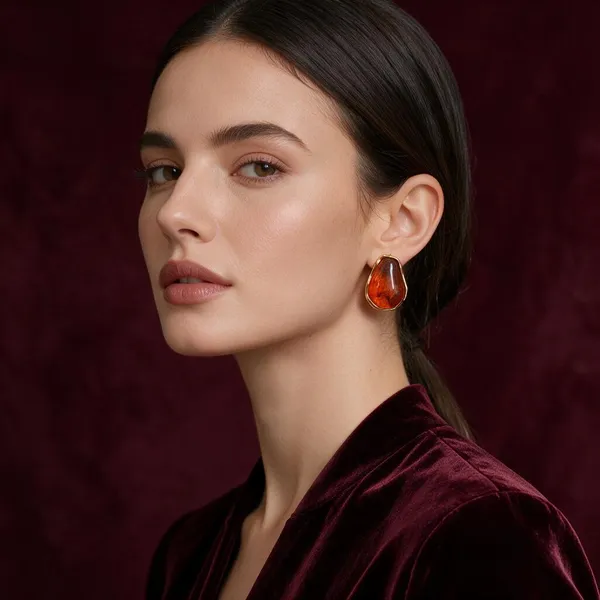 Orange_Stone_Drop_Earrings_for_Women