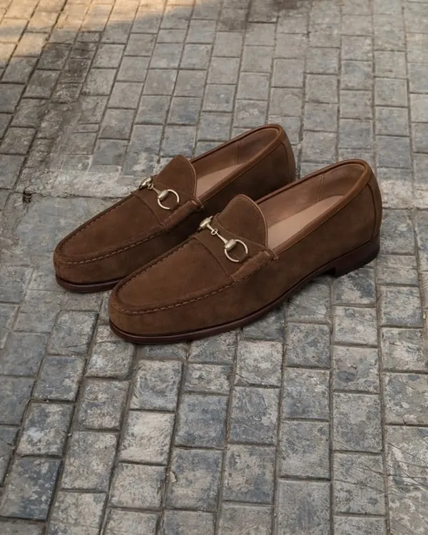 Brown_Suede_Horsebit_Slip_On_Loafers_For_Men