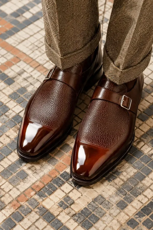 Brown_Leather_Textured_Monk_Strap_Formal_Shoes_For_Men