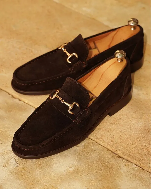 Brown_Suede_Horsebit_Slip_On_Loafers_For_Men