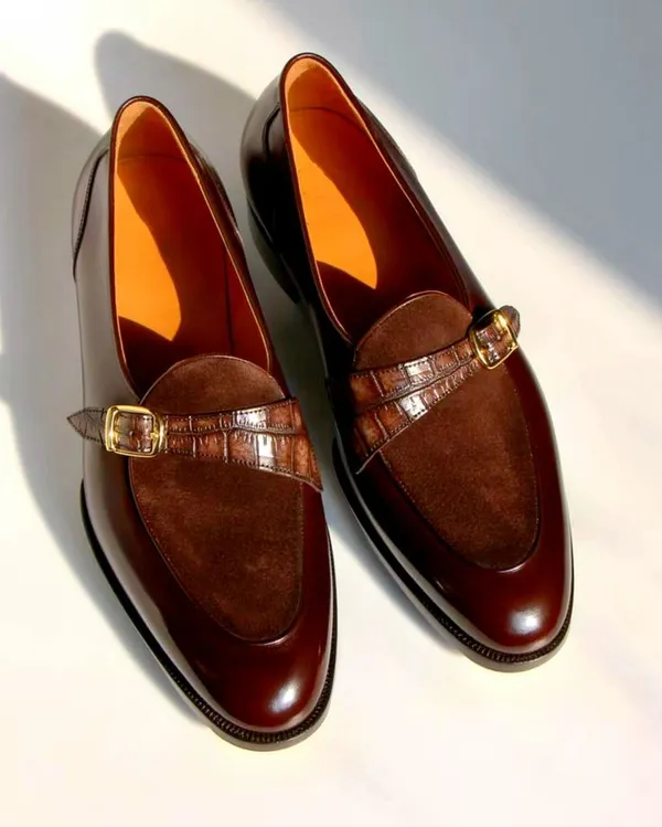 Brown_Leather_Buckle_Strap_Slip_On_Loafers_For_Men