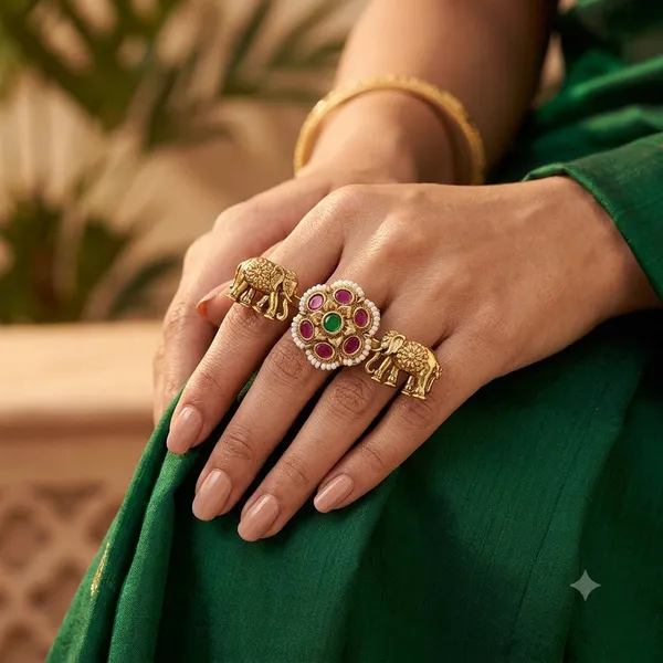 Gold_Tone_Traditional_Ring_Set_For_Women