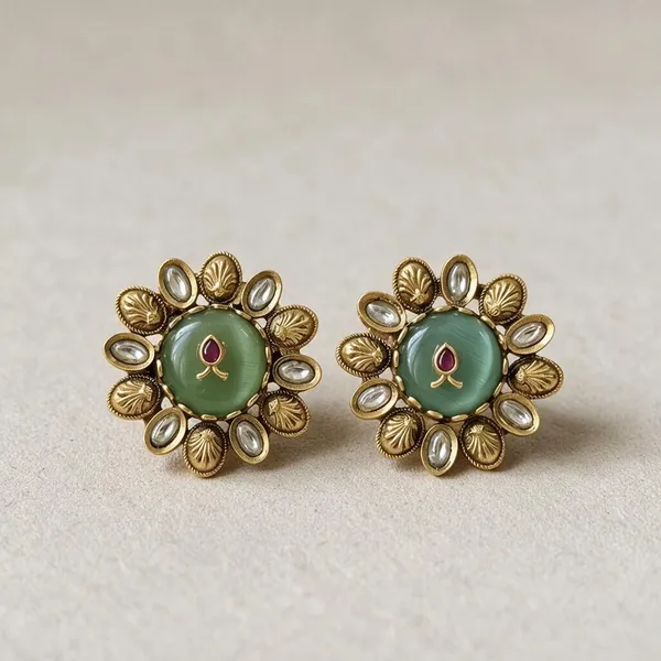Mint_Green_Enamel_Floral_Stud_Earrings
