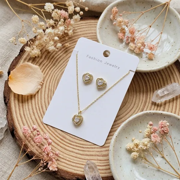 Gold_Tone_Heart_Necklace_And_Earrings_Set_For_Women