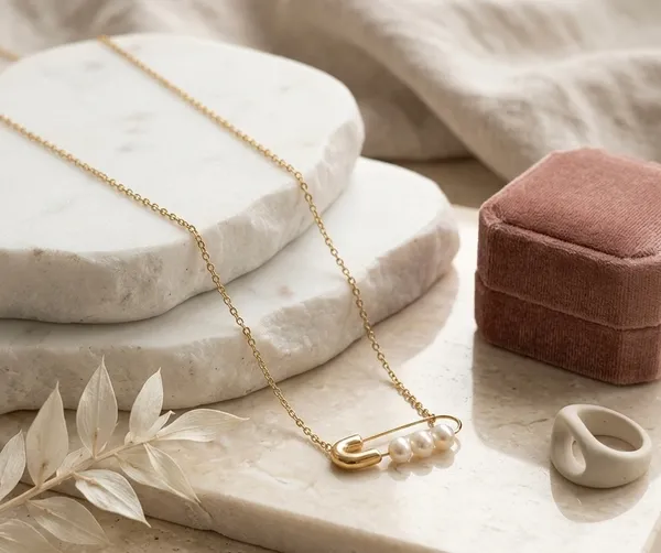 Gold_Tone_Pearl_Safety_Pin_Pendant_Necklace_For_Women