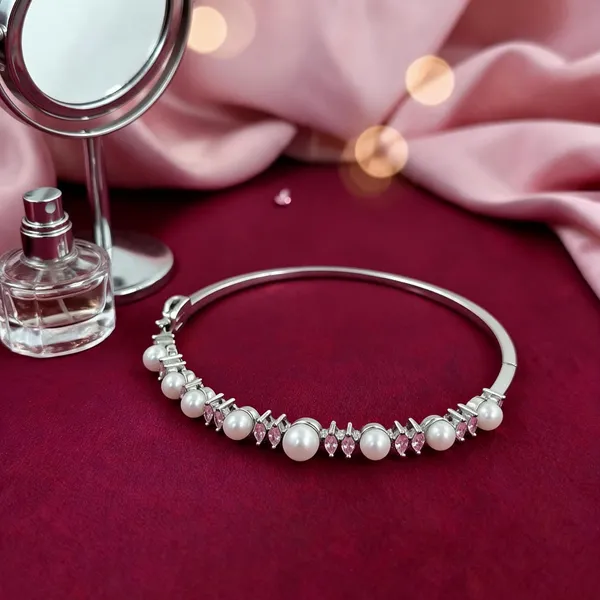 Silver_Toned_Pearl_Choker_Necklace_For_Women