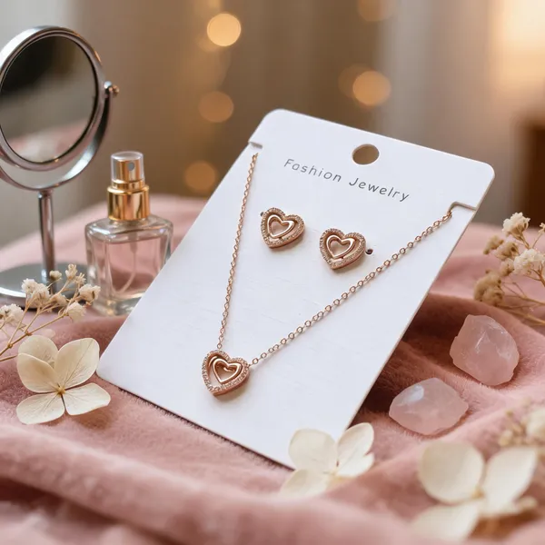 Rose_Gold_Heart_Pendant_Necklace_And_Earrings_Set_For_Women