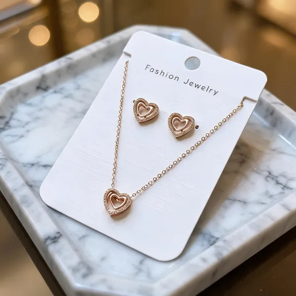 Rose_Gold_Heart_Pendant_Necklace_And_Earrings_Set_For_Women