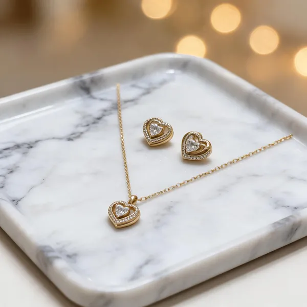 Gold_Tone_Heart_Necklace_And_Earrings_Set_For_Women