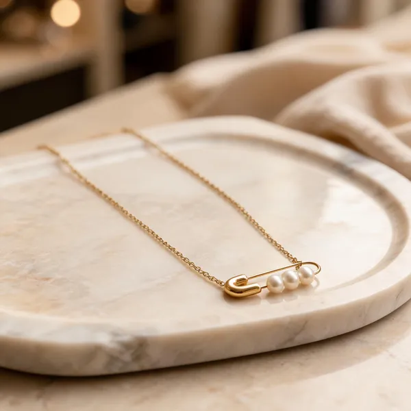 Gold_Tone_Pearl_Safety_Pin_Pendant_Necklace_For_Women