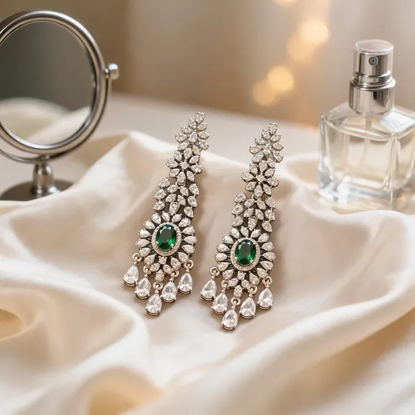 Green_Stone_Floral_Dangle_Earrings_For_Women