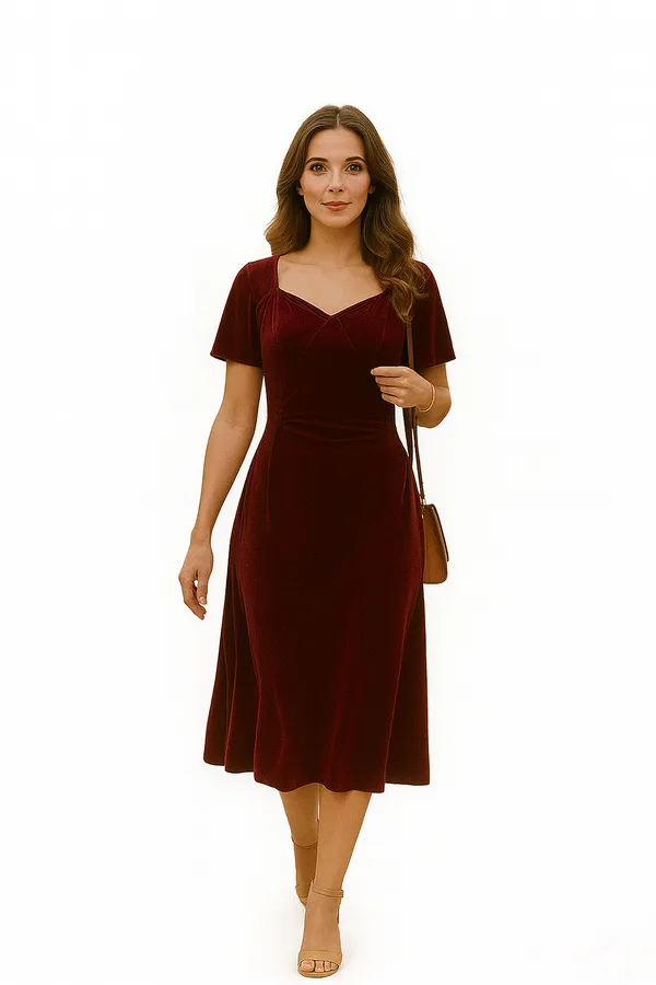 Maroon_Velvet_Fit_And_Flare_Midi_Dress_For_Women