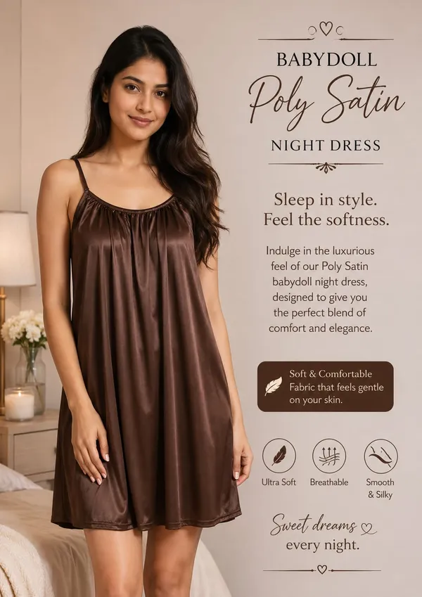 Brown_Satin_Babydoll_Nightdress_For_Women