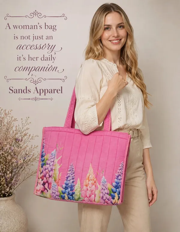 Pink_Quilted_Floral_Print_Tote_Bag_For_Women