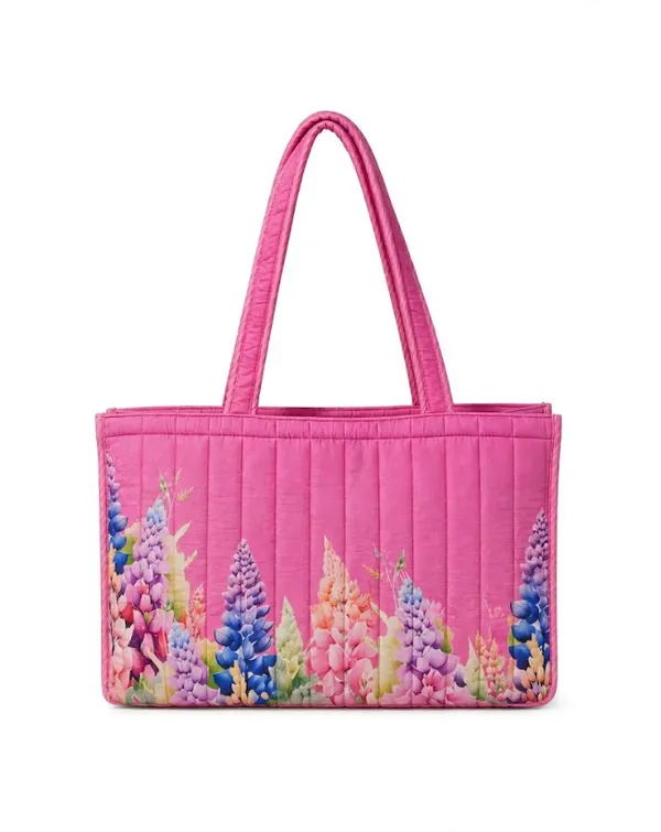 Pink_Quilted_Floral_Print_Tote_Bag_For_Women