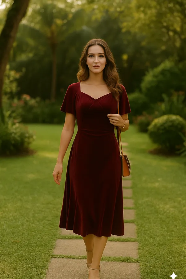 Maroon_Velvet_Fit_And_Flare_Midi_Dress_For_Women
