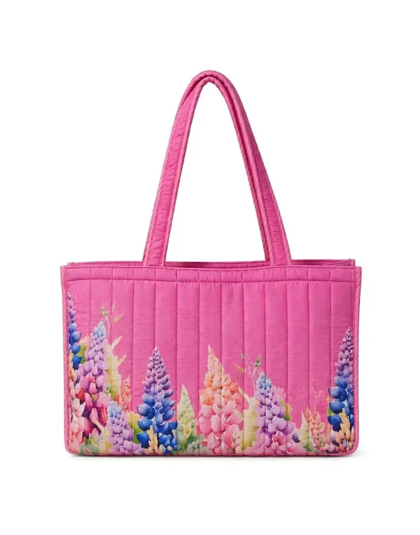 Pink_Quilted_Floral_Print_Tote_Bag_For_Women