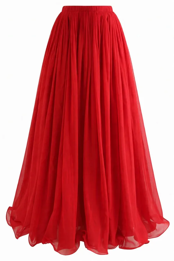 Red_Flared_Maxi_Skirt_For_Women