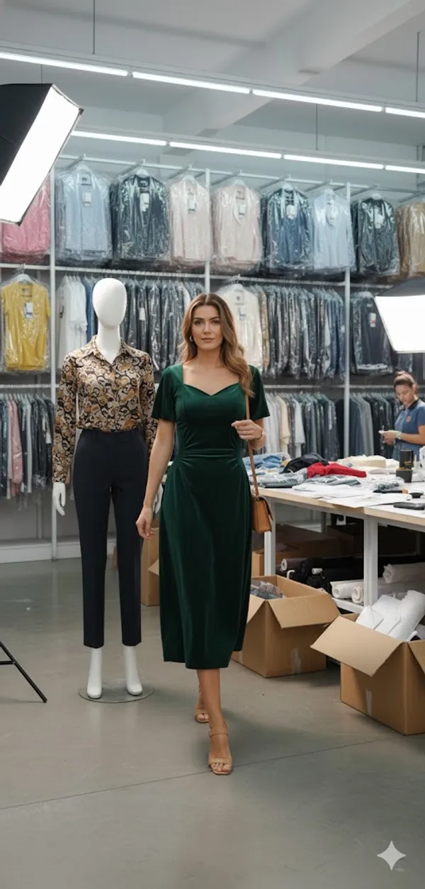Green_Velvet_Fitted_Midi_Dress_for_Women