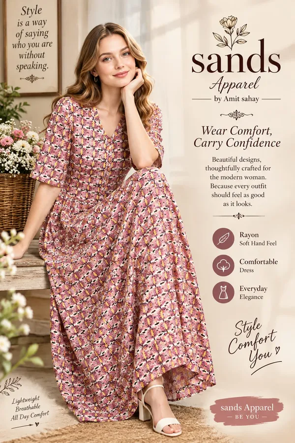 Brown_Printed_Fit_And_Flare_Dress_For_Women