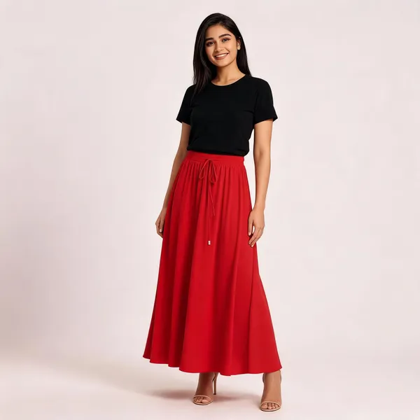 Red_Flared_Maxi_Skirt_For_Women