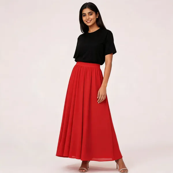 Red_Flared_Maxi_Skirt_For_Women
