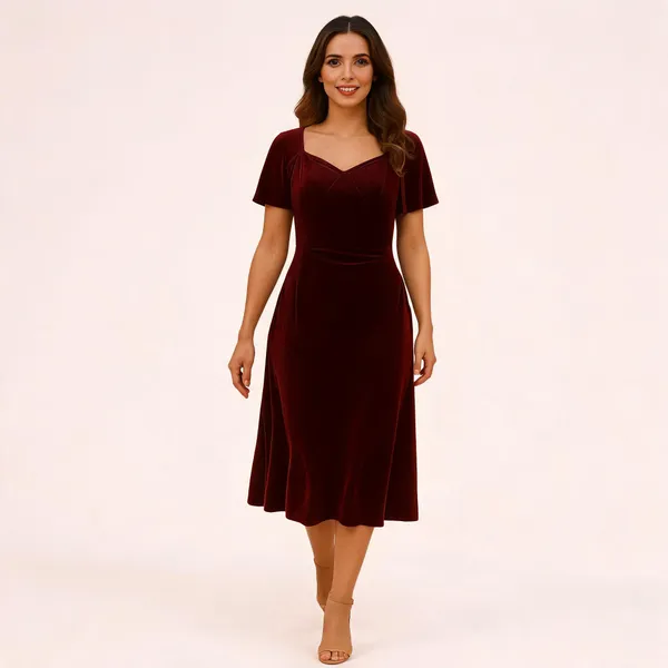 Maroon_Velvet_Fit_And_Flare_Midi_Dress_For_Women
