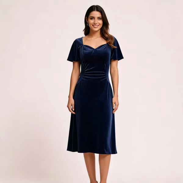 Navy_Blue_Fitted_Midi_Dress_For_Women